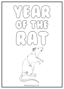Year of the Rat Free Printable Colouring Picture